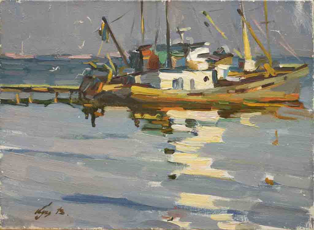 Evening, canvas, oil. Size: 25x34. Year: 1987.
