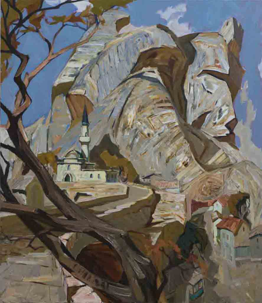 Outside the old mosque. Canvas, oil.  Size: 150х130. Year: 2009.