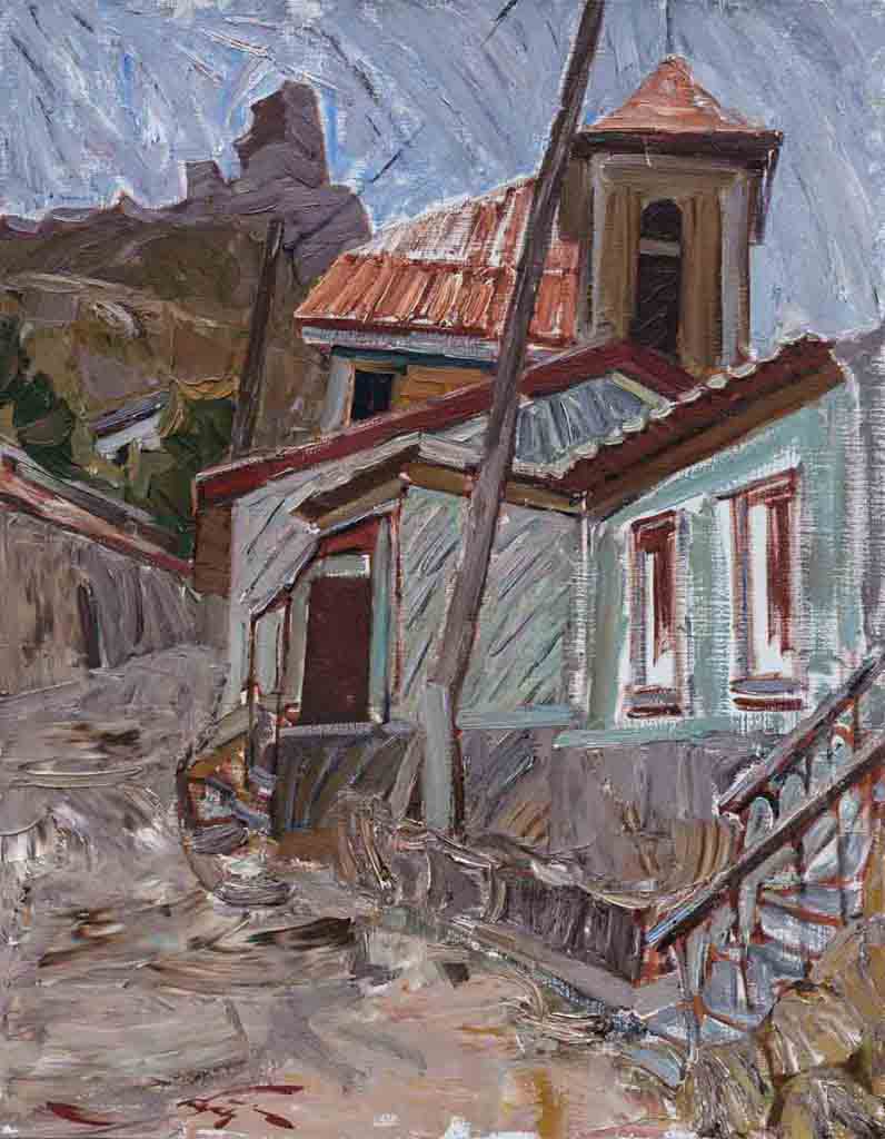 Street in Balaklava, canvas, oil. Size: 90x70. Year: 2008.