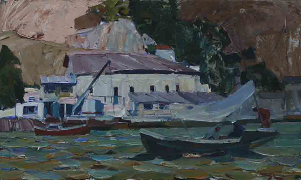 By the shores of Balaklava, Canvas, oil.  Size: 60х100. Year: 2011