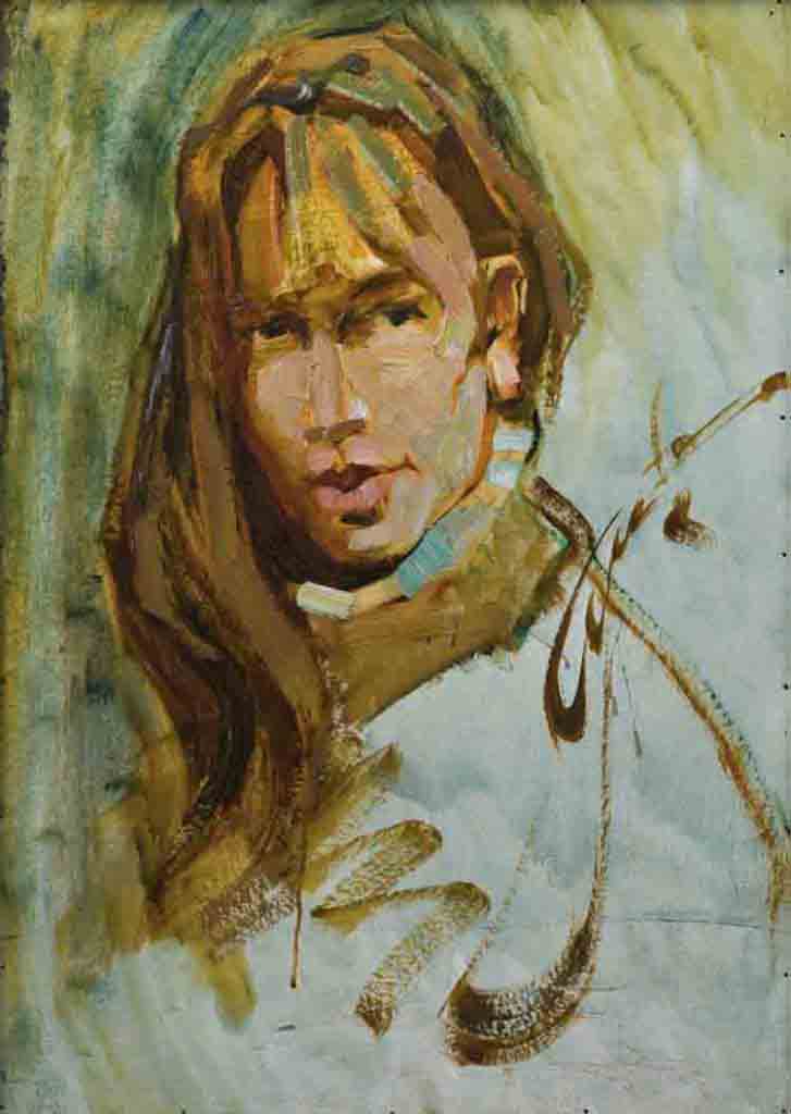 Female portrait. Canvas, oil.  Size: 70x50. Year: 2003